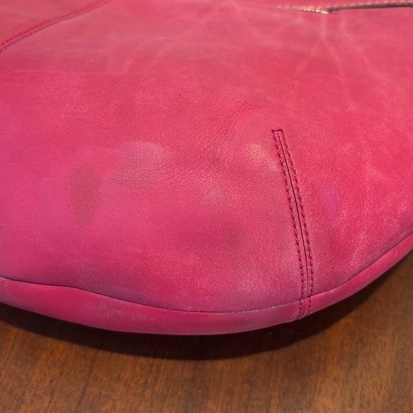 Coach Soho pleated hobo bag shoulder bag Crescent shaped leather pink vintage - Picture 17 of 17